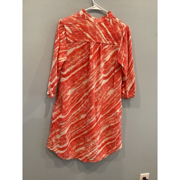 Soft Surroundings Womens Gauzy Dress XS Extra Small Beach Coverup Button Up Pink - Picture 11 of 12